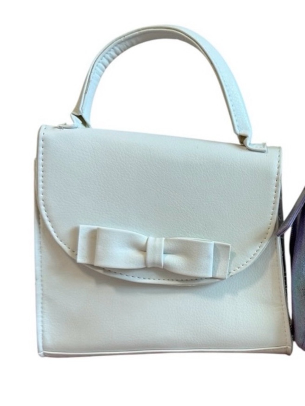 Toddler Girls White Bow Mini Purse NWOT Dress Up Handbag Classic Princess Bag
